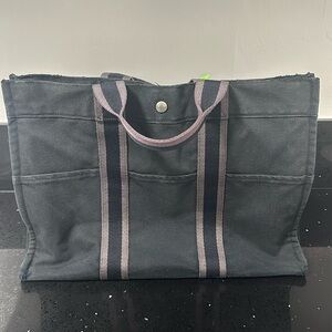 Authentic Hermes Foure Toute Navy & Grey tote